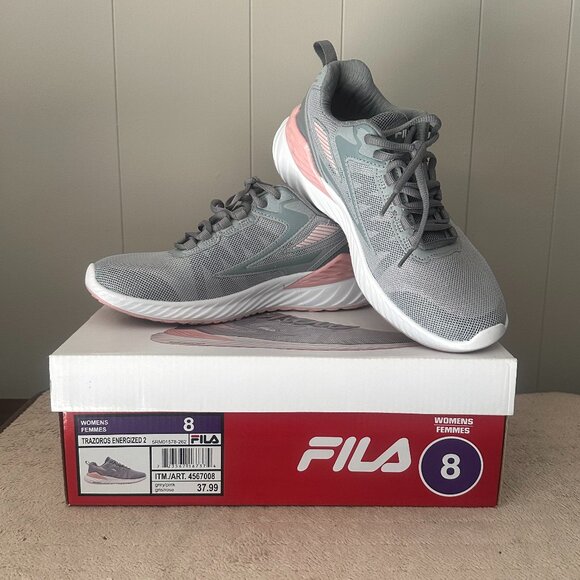 FILA Women's Mesh Athletic Running Shoes Gray/Pink US 8 - Picture 1 of 6